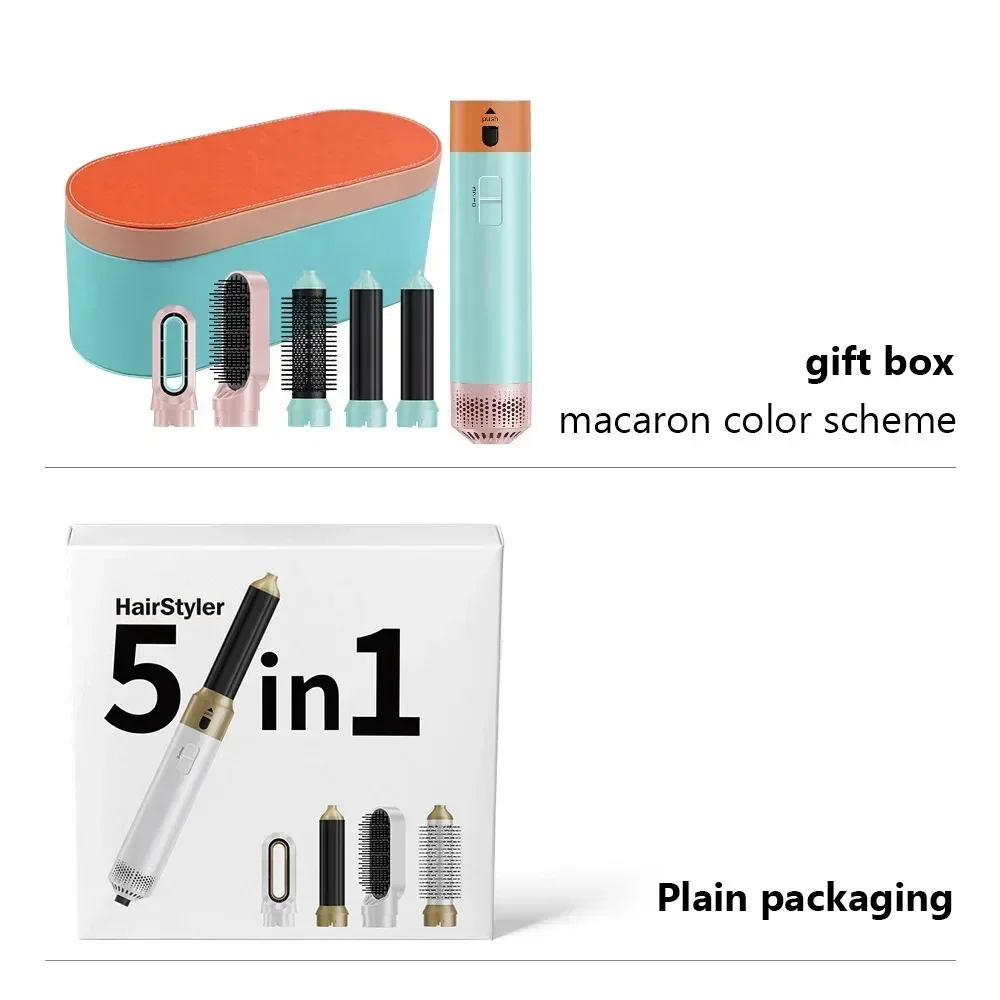 New Professional 6 In 1 Hair Dryer High-Speed Curling lron Hot Air Comb Set Airwrap Hair Straightener Styling Tools Negative Ion