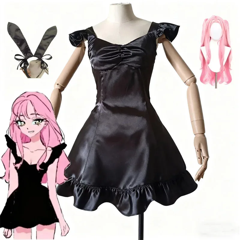 Аниме Alien Stage Bunny Косплей Костюм Парик Головные Уборы Mizi Cafe Бальное Платье Сексуальный Кролик Девушка Комплект Хэллоуин Костюм 5ftu^
