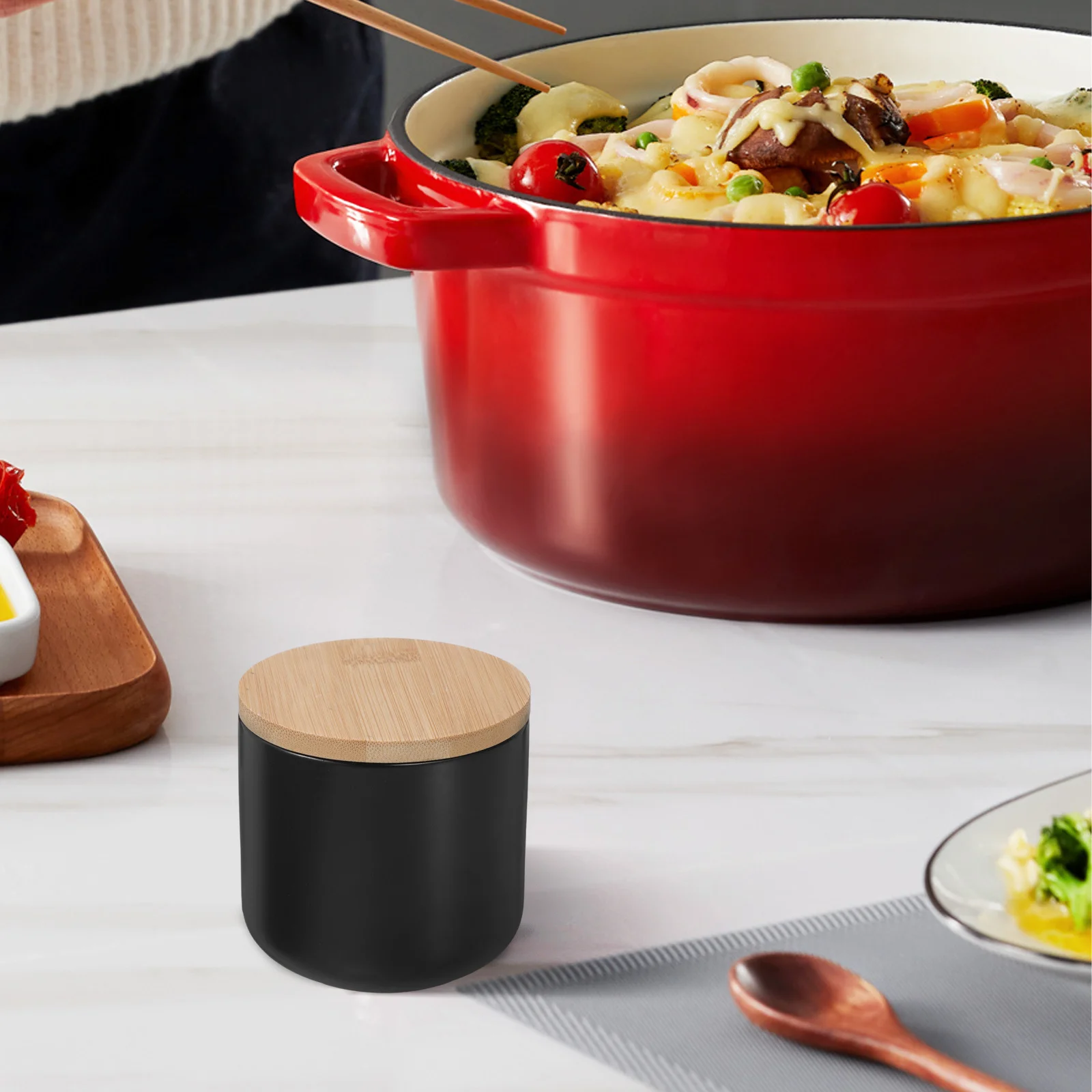 

Ceramics Grain Storage Box Black Small Airtight Sealed Lid Kitchen Food Storage Container Leak Proof Plastic Sealed Can