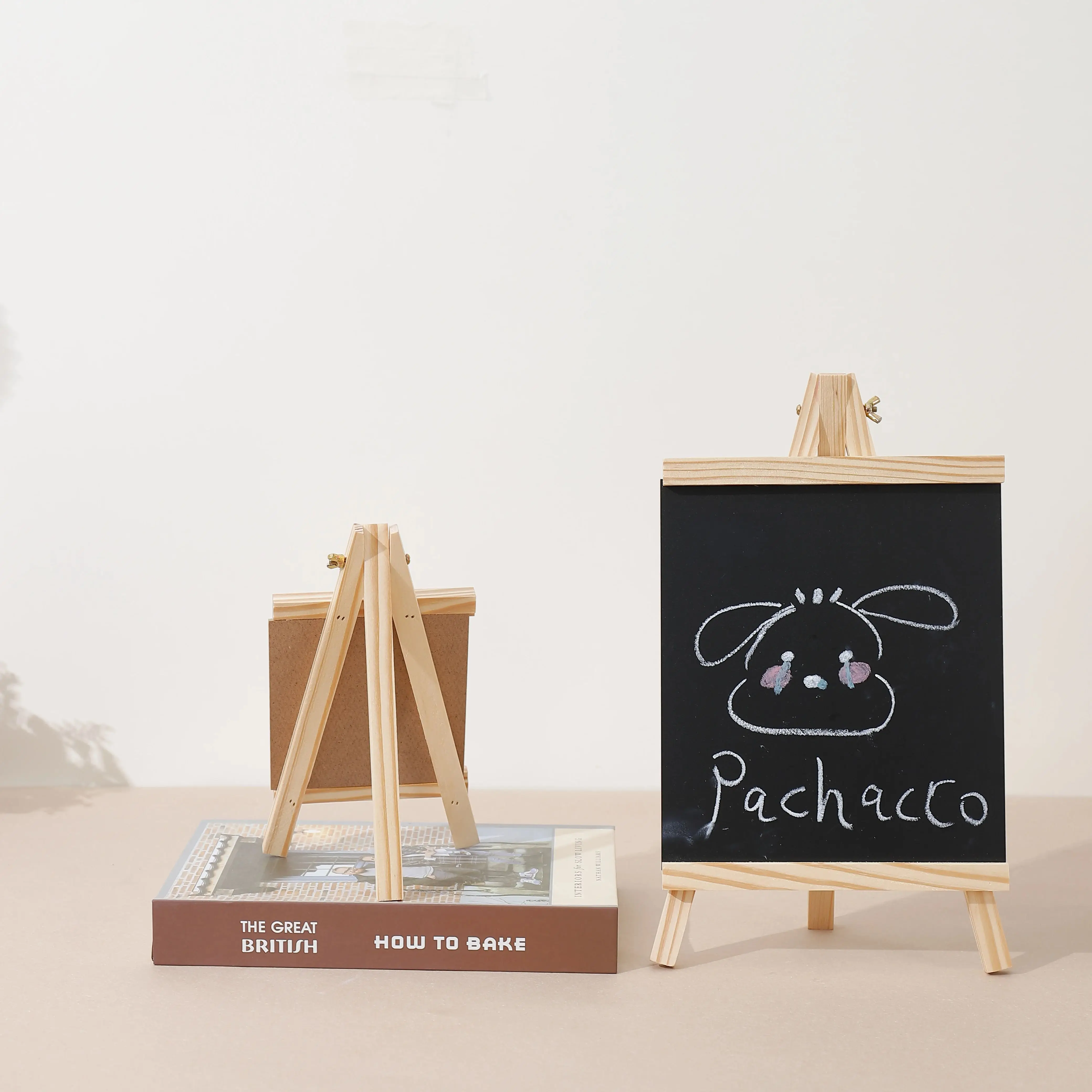 Multisize Collapsible Wooden Boards Practical Drawing Blackboard Durable Black Chalk Writing Supplies Pine Wood Easel for Kids