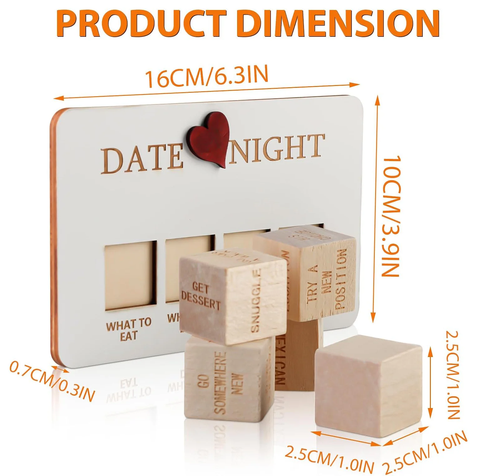 Date Night Dice After Dark Edition Date Night Wooden Dice Game for Couples Wood Reusable Couple Anniversary Date Dice