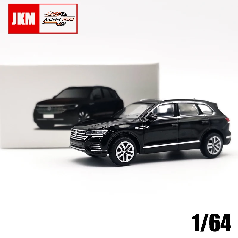 JKM Diecast Toy Cars Model Car 1/64 The Touareg Alloy Body Ruber Tires Vehicle Gifts for Adults Teenagers