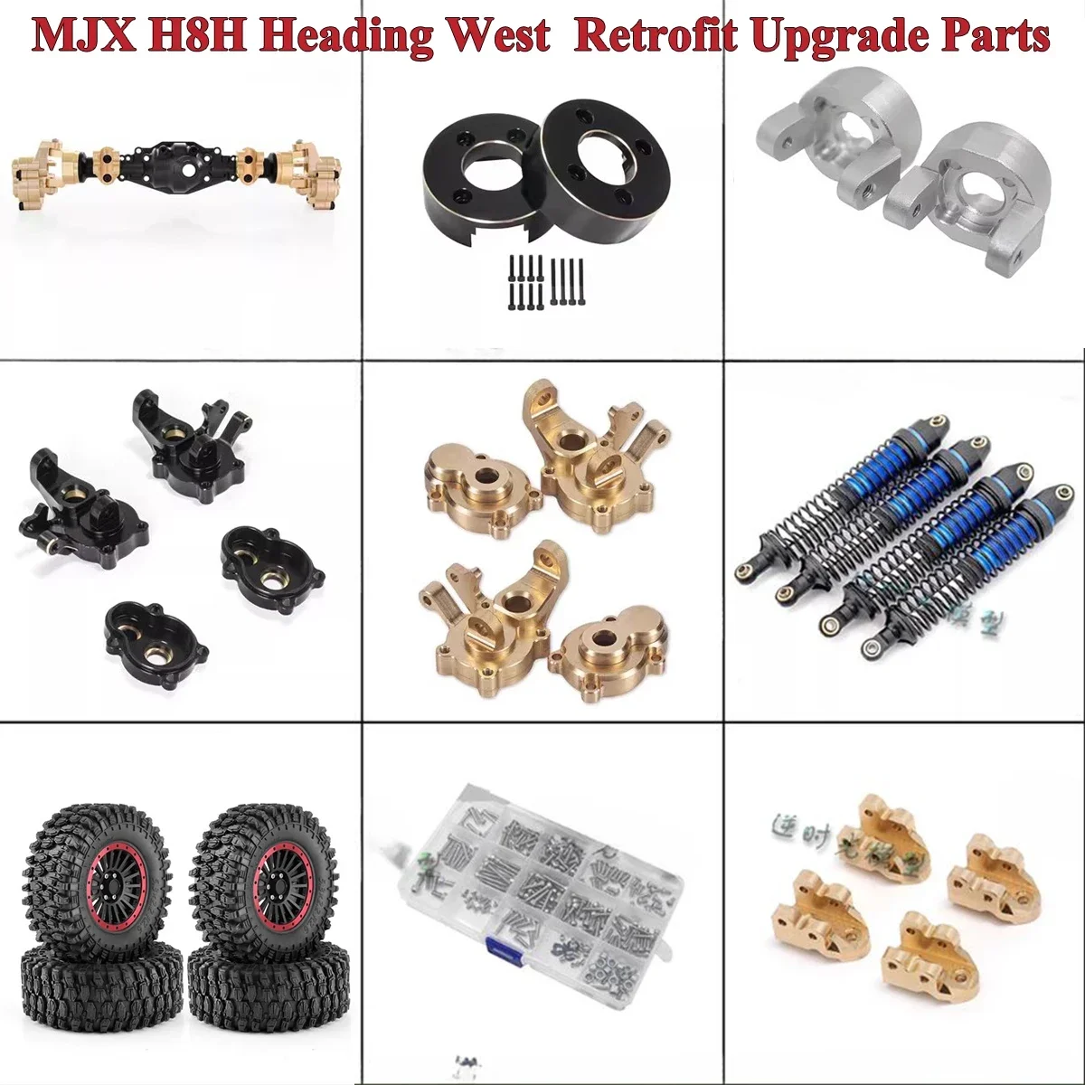 MJX H8H головка West RC Запчасти для скалолазания, Модернизированная установка, корпус из нержавеющей стали, бронированный мост, боковой вес, аксессуары