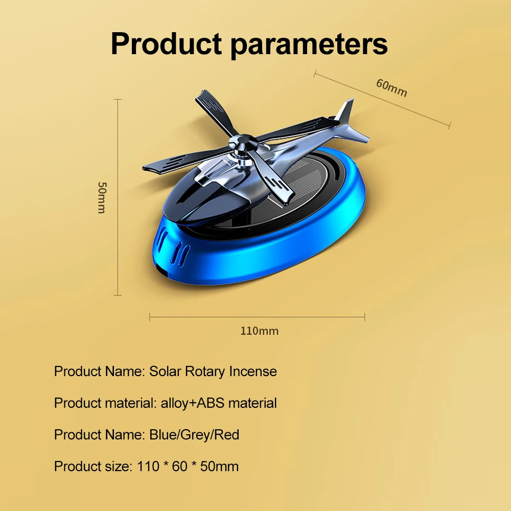 Solar Rotating Helicopter Aromatherapy Car Air Freshener Solar Alloy + Abs Wooden Aromatherapy Car Aromatherapy Freshener