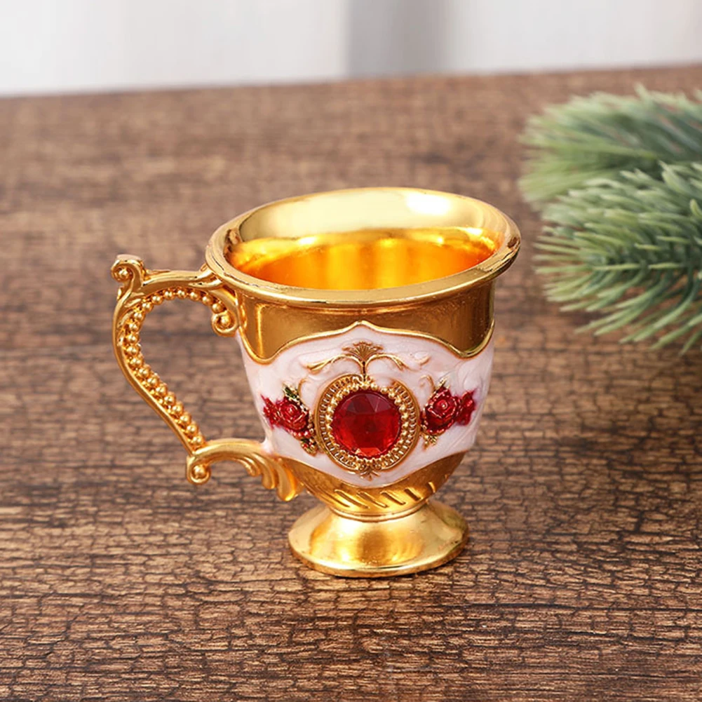 

Tea Cup Wine Glass Versatile Use Zinc Alloy Metal Metal Wine Drinking Cups Reusable Coffee Mug European Style High-quality