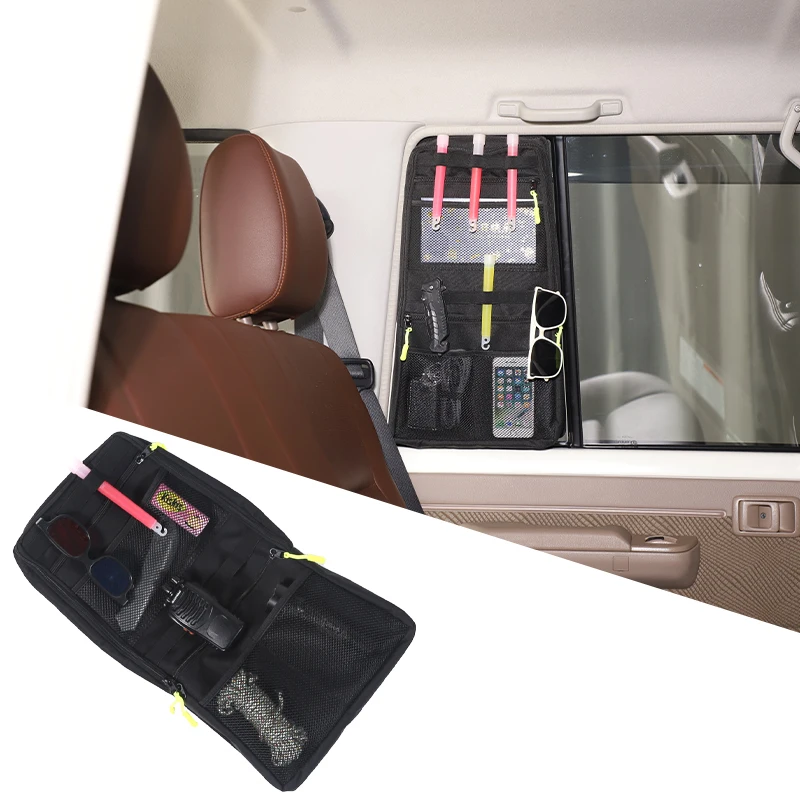 

For Toyota Land Cruiser LC76 2007-2025 car rear window storage bag window multi-function tool hanging bag interior accessories