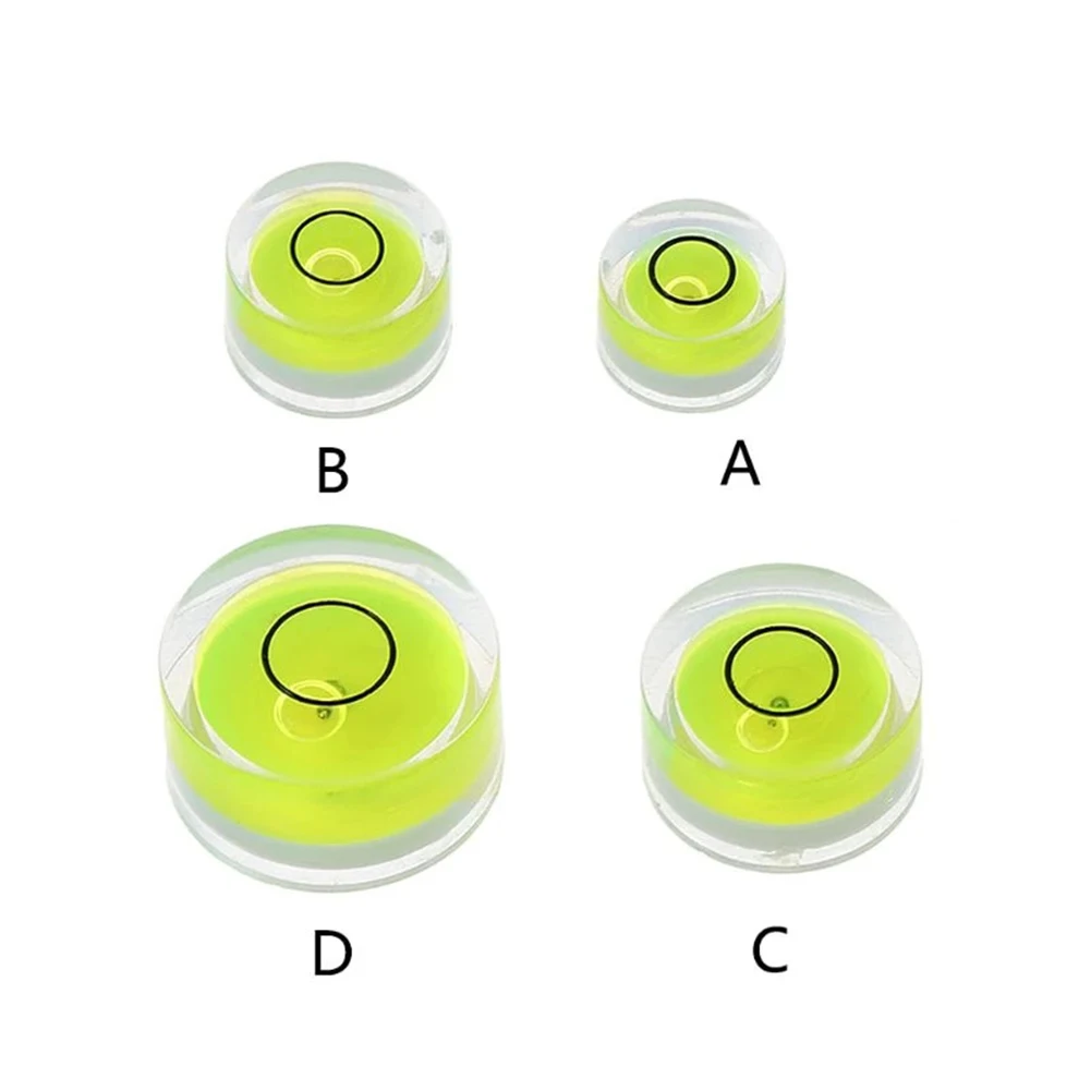 5Pcs Mini Bubble Levels Household Green Round Level Measurement Instrument 10mm*6mm/12mm*7mm/15mm*8mm/18mm*9mm