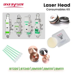 Raytools BT220\BT240\BM109\BM110\BM111 Laser Head Consumables Upper&Lower Protective Lens 24.9x1.5 27.9x4.1 Laser Nozzle Ceramic