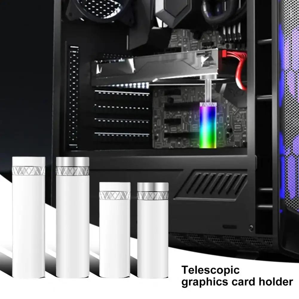 Металлический держатель видеокарты Телескопическая видеокарта Кронштейн для процессора Регулируемая по высоте видеокарта из алюминиевого сплава Поддержка процессора