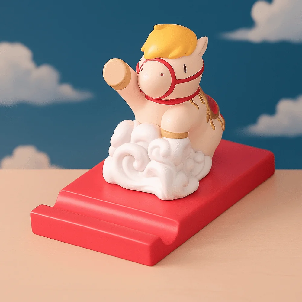 التميمة زودياك الحصان حامل هاتف زخرفة مهرجان ديكور النمط الصيني 2026 الحصان الحلي حامل نابض بالحياة لطيف #3