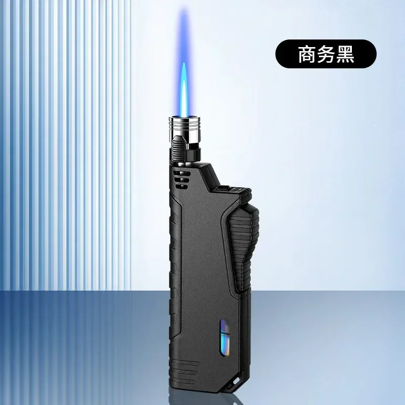 New Metal Outdoor Windproof Butane Gas Cigar Lighter with Retractable Rod Ignition Sparkling Gun Kitchen Camping Men's Tool