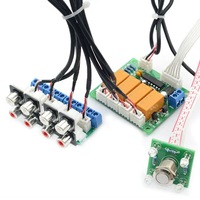 Lusya DIY Kits and finished Relay 4-way Audio Input Signal Selector Switching RCA Audio Switch Input Selection Board