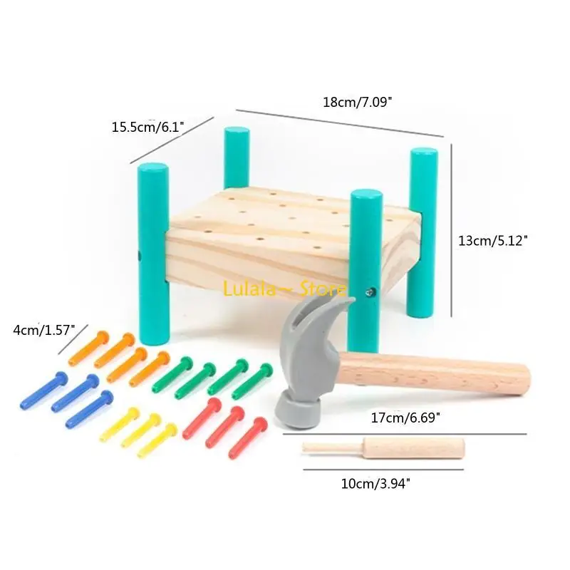Y4QA 베이비 해머 히트 장난감 생활 기술 어린이를위한 조기 교육 강도 훈련