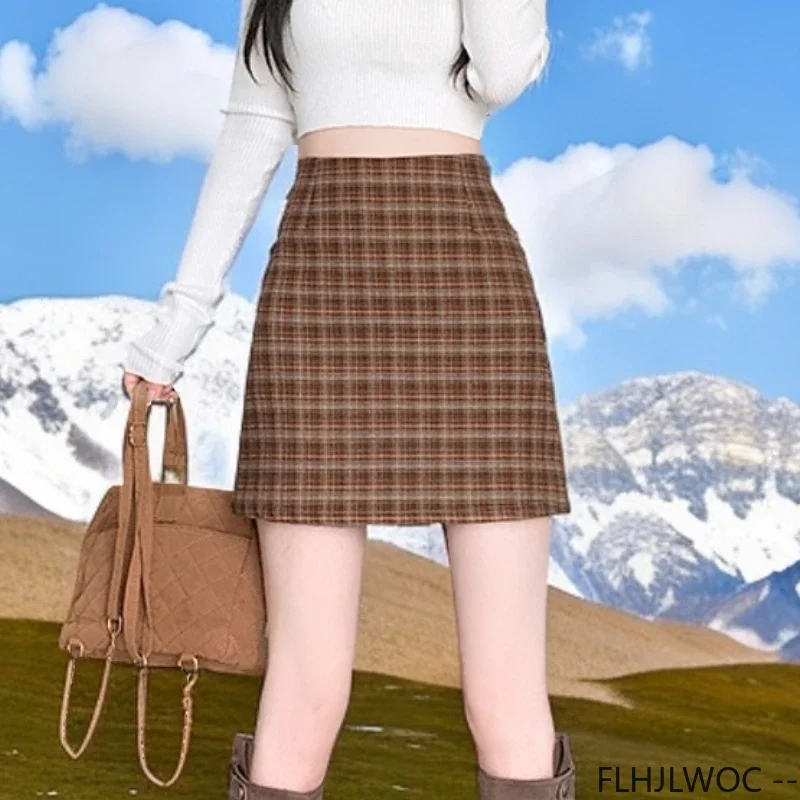 England Plaid Skirts High Waist Hot Sales Ancient Preppy Style Girls Japan Style Retro Vintage Cute Skirt Winter Fall Design