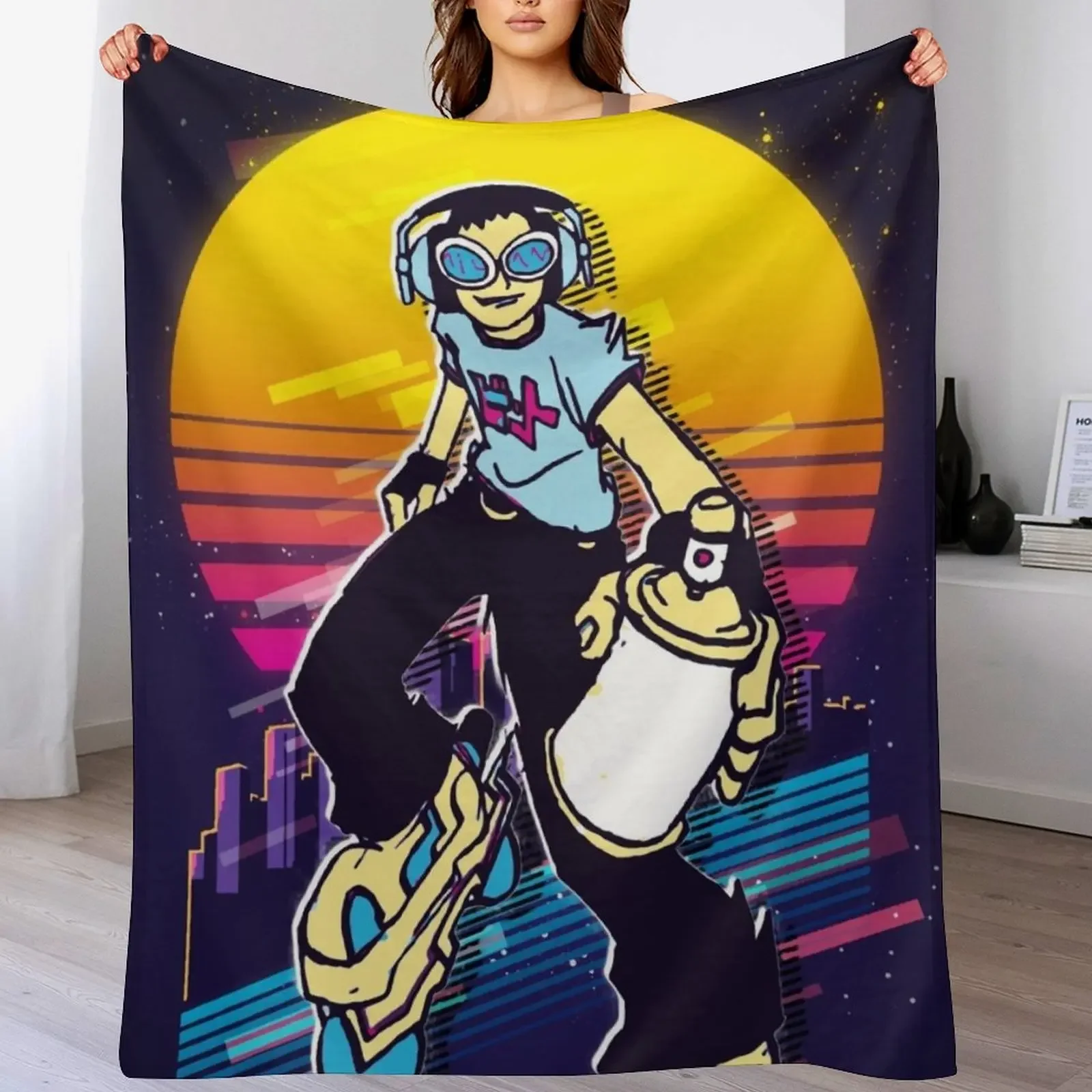 

Jet Set Radio - Beat *80s retro* Throw Blanket Hair Fashion Sofas Beach Summer Blankets
