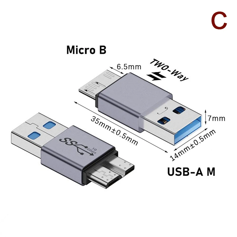 อะแดปเตอร์3.0แปลงการซิงค์ข้อมูลความเร็วสูง10Gbps แปลงสำหรับ HDD SSD Type C เป็น Micro B