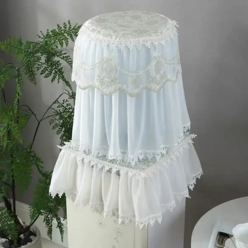 Household Water Dispenser Dust Cover Two-piece Set White Lace Water Dispenser Cover Cloth Water Bucket Dustproof Covers