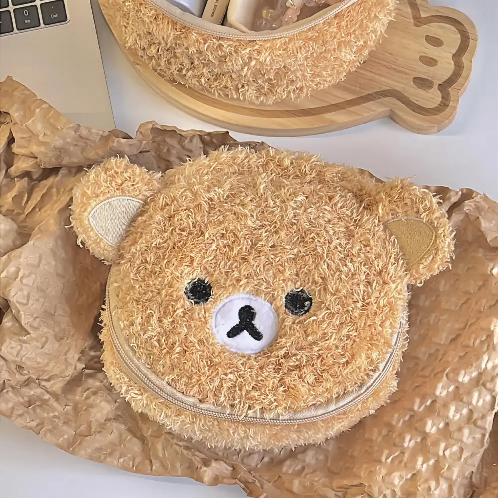 الكرتون Rilakkuma حقيبة مستحضرات التجميل الأشبال مجسمة التطريز تخزين أكياس الفتيات حقائب مستحضرات التجميل حقيبة سفر القرطاسية حقيبة التخزين