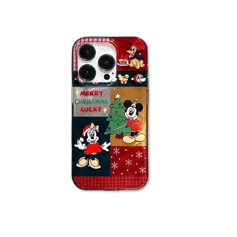 عيد الميلاد الكرتون الربط ميكي ميني جراب هاتف آيفون 13 11 12 16 15 14 17 برو ماكس XS ماكس X XR زائد 8 7 غطاء Y2K صغير