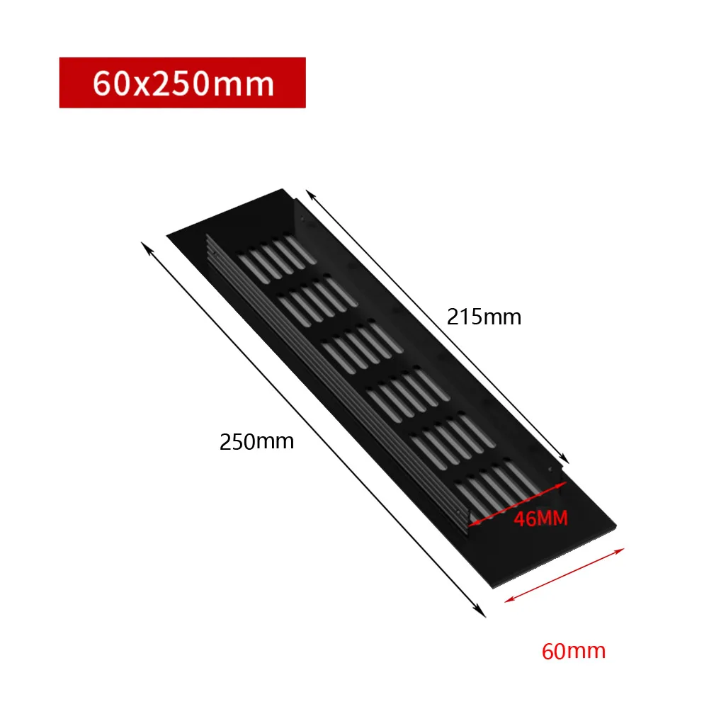 Copertura di ventilazione della griglia di sfiato dell\'aria dell\'armadio rettangolare in alluminio da 60mm