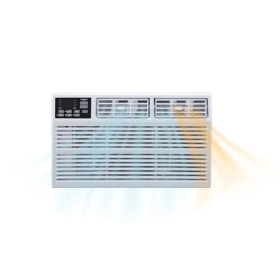 8, 000 BTU Window Air Conditioner with Supplemental Heat, Window Mounted AC Unit with Heater for Apartment, Living Room, Bedroo