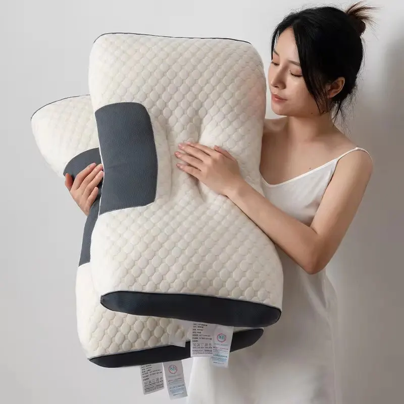 3D Ergonomic Pillow for Bedroom Knitted Cotton Cervical Orthopedic Pillows Protect Neck Bedding SPA Massage Pillow for Sleeping