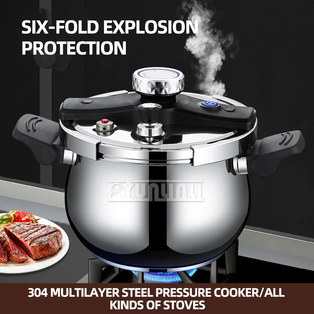 2025 Olla a presión de gran capacidad para el hogar, olla a presión de acero inoxidable 304, estufa de Gas, Cocina de Inducción Universal