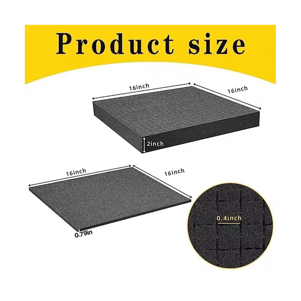 4 Pieces Foam Insert for Cases Tool Box Foam Grid Line Foam Cubes Shockproof Sponge Pad, 40X40X2cm/40X40X5cm