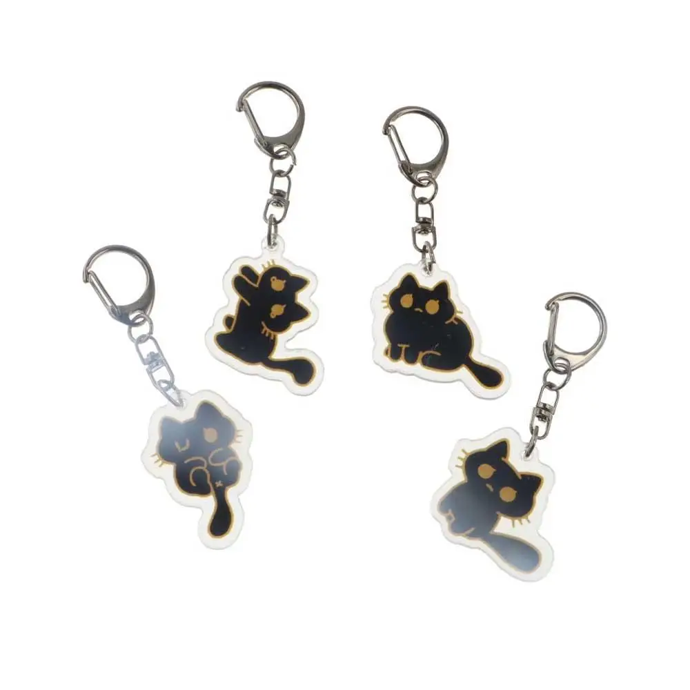Cartoon Black Cat Keychain Black Cat Acrylic Cute Cat Acrylic Keyring Cute Bag Pendant Cute Black Cat Pendant