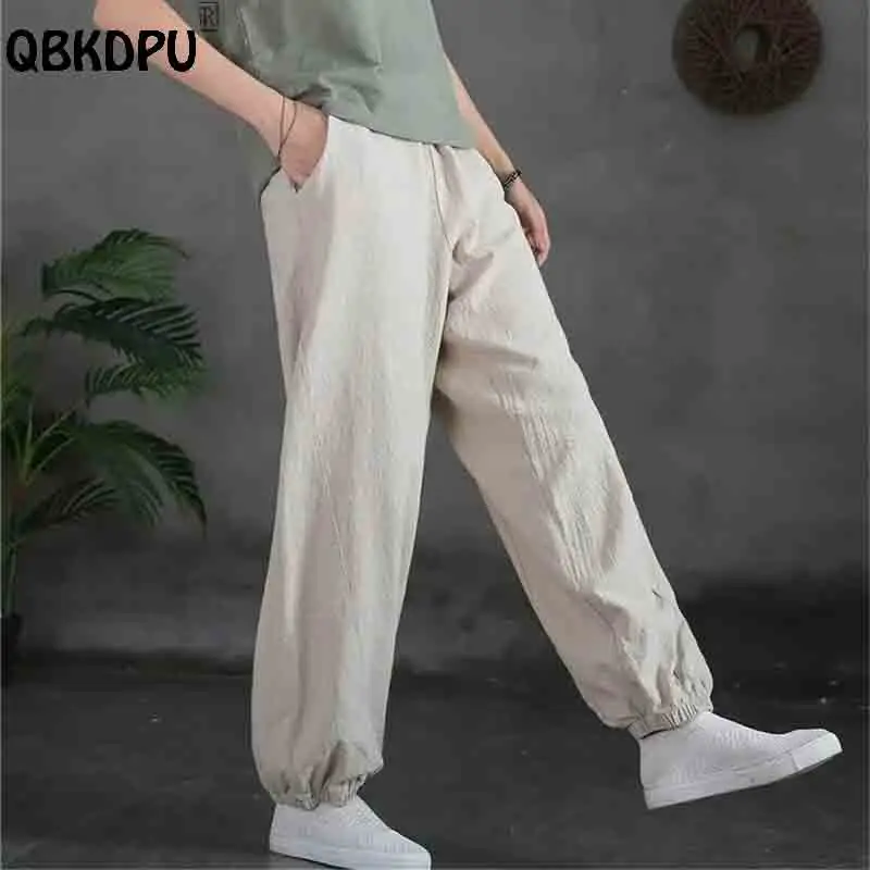 

Casual Baggy Cotton Linen Sweatpants Women Summer Thin Oversize 4xl Jogger Pants Hig Wiast Harem Pantalones New Vintage Bloomers