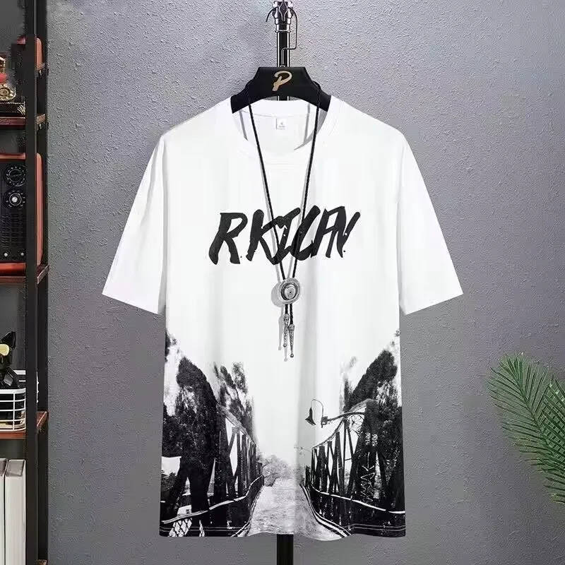 T-shirt for Men Hoodies Summer Men Clothing Cartoon Casual Harajuku Streetwear Print Hooded Top Short Sleeve Sweatshirts Men image 4