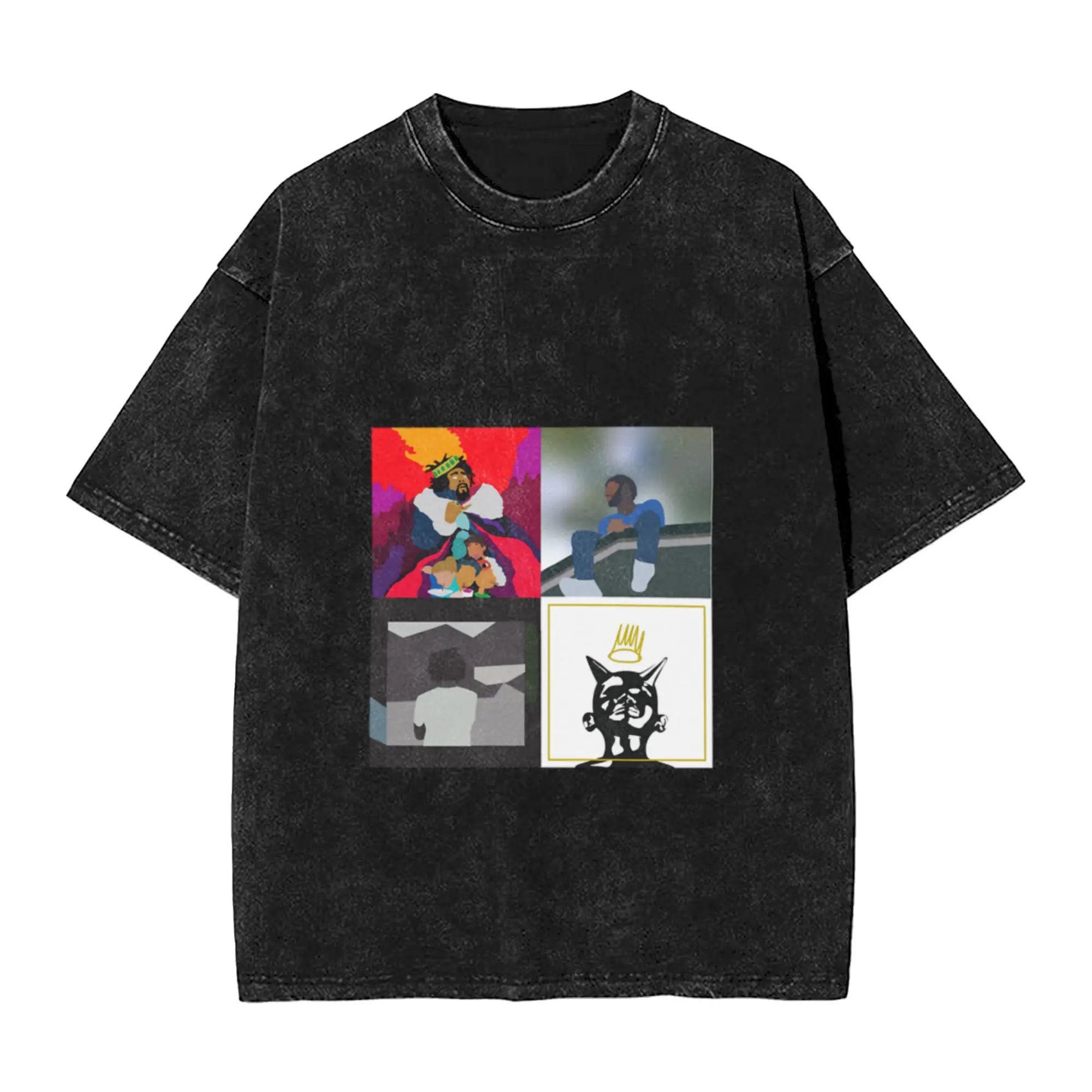 j cole minimal albums  Unique Stylish A T-Shirt Oversized Short Sleeve Men's Women's Cotton Tees Tops