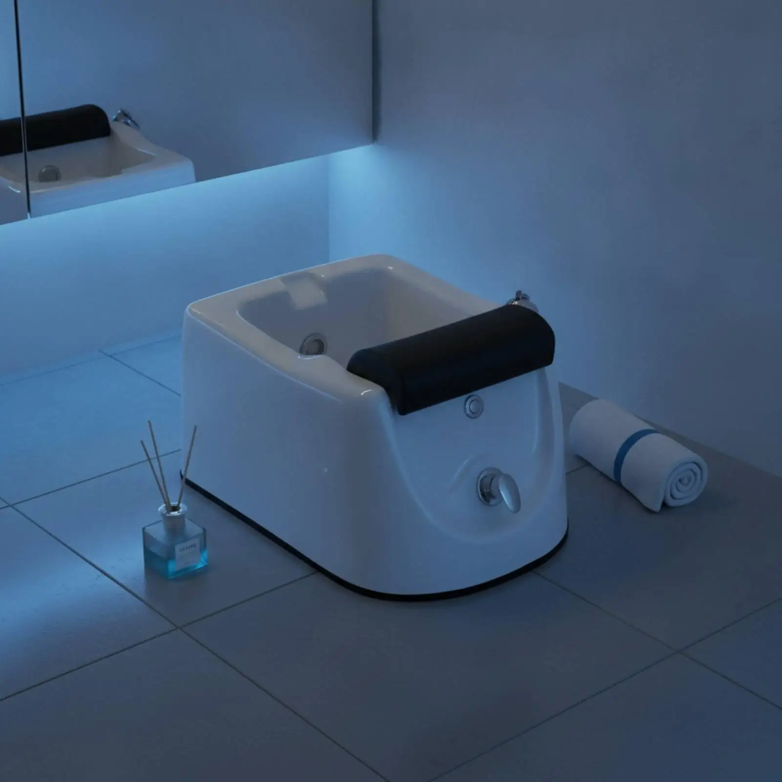 Foot Bath Basin with Footrest Built-in Acrylic Pedicure Tub Ergonomic Footbath Spa Tub for Pedicurists, Salon Owners, Nail - view 2