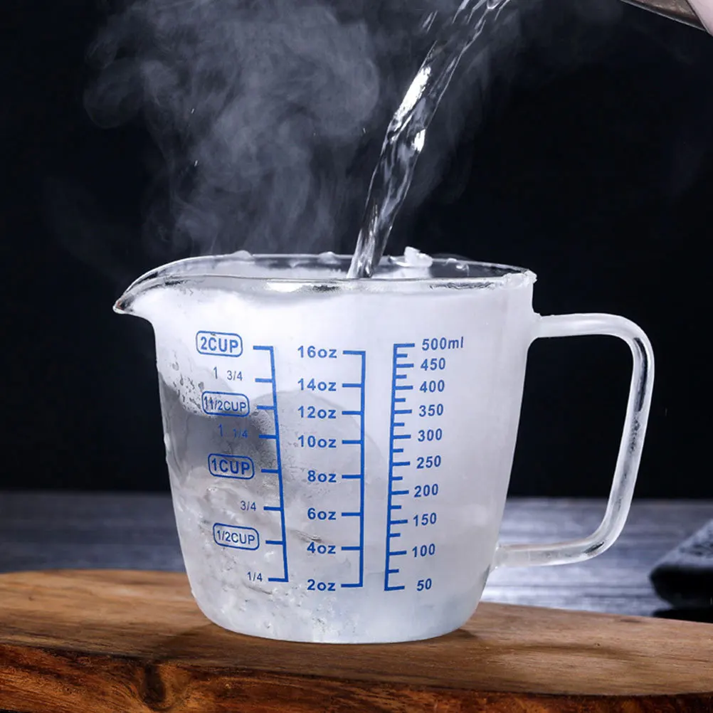

1Pcs Premium Heat-Resistant Glass Measuring Cup Transparent Kitchen Graduated Jug Baking Tool with Scale for Liquids