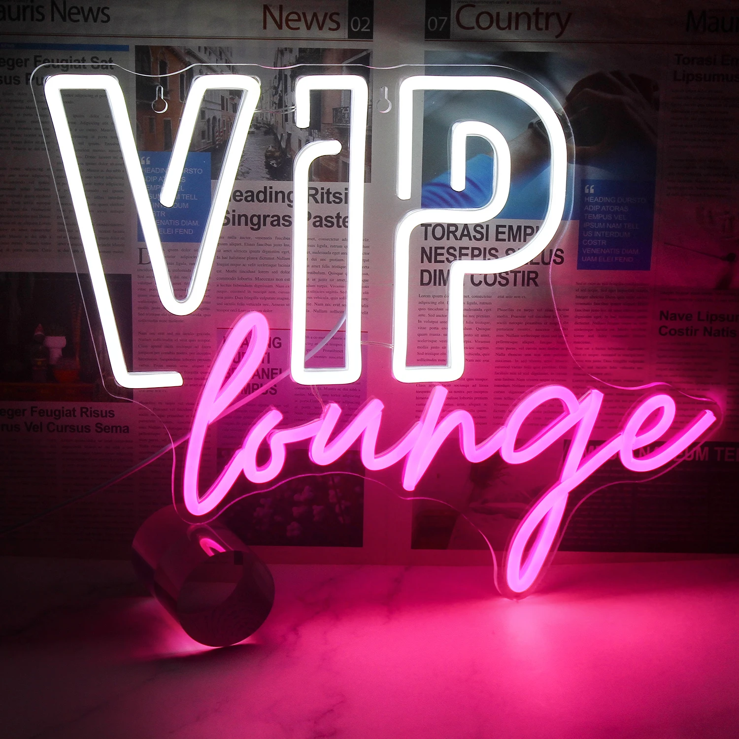 Imagem -02 - Led Neon Signs Wall Lamp Hanging Aesthetic Room Decoration Vip Lounge Party Bar Hotel Convidados Membros Sign Lights Pink Blue