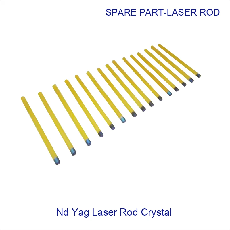 Vendita calda 1064nm 532nm Nd Yag laser yellow rod crystal pink rod 5*85mm nd yag laser rod