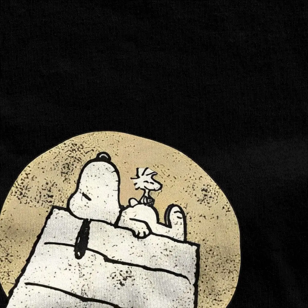 Peanuts Snoopy Woodstock Doghouse T-Shirt Men Aesthetic Cotton T-Shirts Summer Breathable Harajuku Tees Cheap Oversize Tops