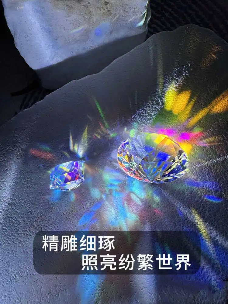 Gift of Suncatcher Light: Tricolor Light Cube, Color Prism, Sunlight Decompression Decoration, K9 Crystal Glass