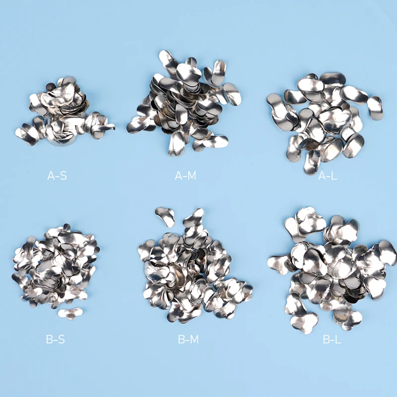 300Pcs Dental Sectional Contoured Matrices Refill Wedges Metal Matrices Tofflemire stuck S/M/L Forming Sheet Dentistry Materials