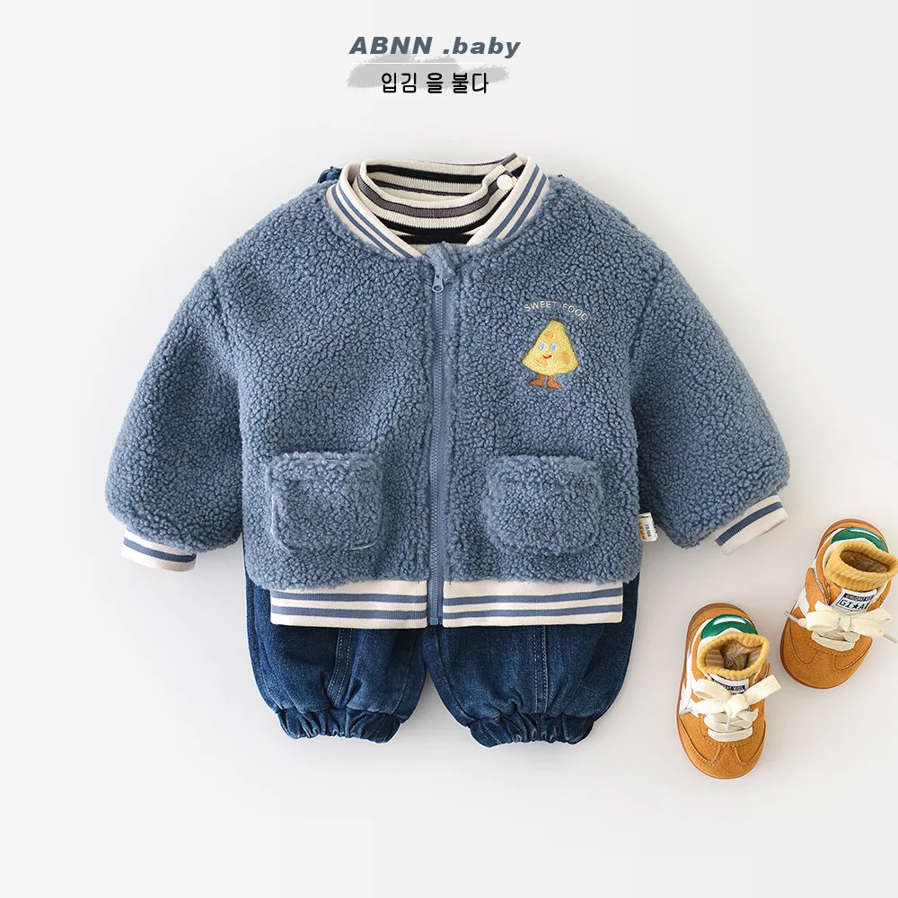 Infant Girls Cotton Padded Jacket Plus Velvet Thick Toddler Boys Warm Cartoon Coat 2025 Winter New Baby Long Sleeve Fleece Coat