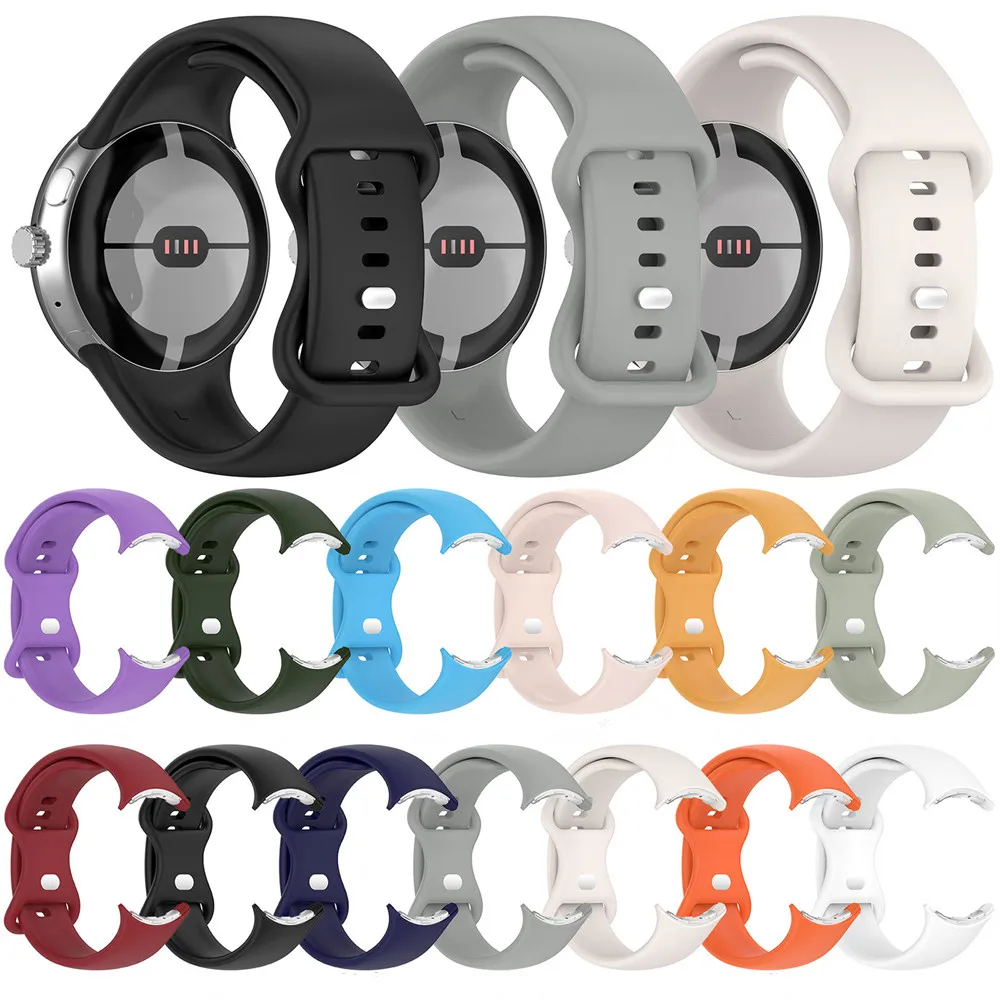 실리콘 시계 밴드 팔찌, 구글 픽셀 워치 2 스트랩, 소프트 손목 밴드, 방수 벨트 시계 밴드