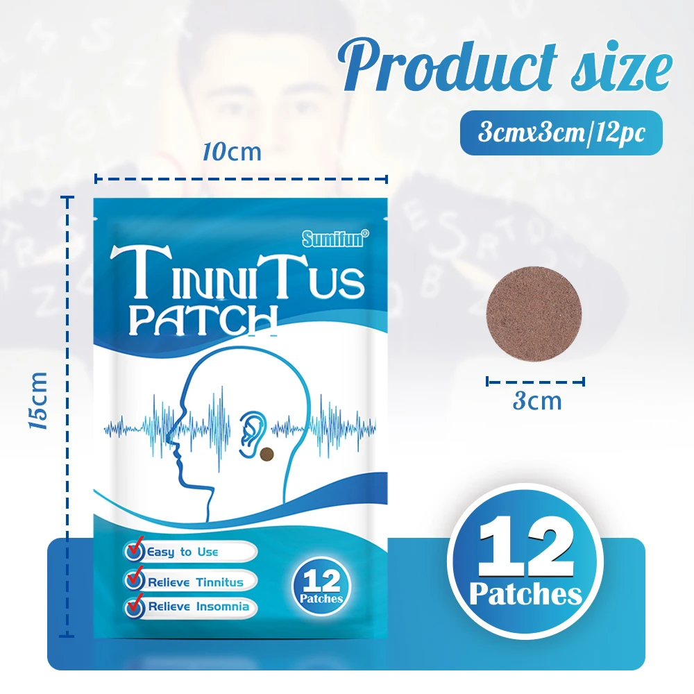 Sumifun 12pcs Herbal Ear Tinnitus Patches Cure Hearing Loss and Deafness Multiple Sclerosis Treatment Patch Health Care Plaster