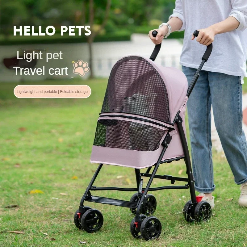 

Foldable Pet Foldable Pet Stroller For Small Dogs And Cats Durable Metal Frame Oxford Fabric for Small Pet Dogs When Going Out