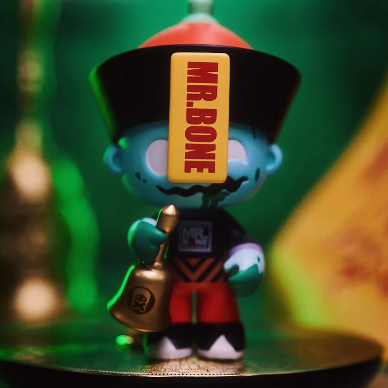 MR BONE JR Series ZOMBIE Hang Card Anti Hero Figurine de collection, modèle de personnage exquis, objet de décoration de bureau, produit dérivé de jouet tendance