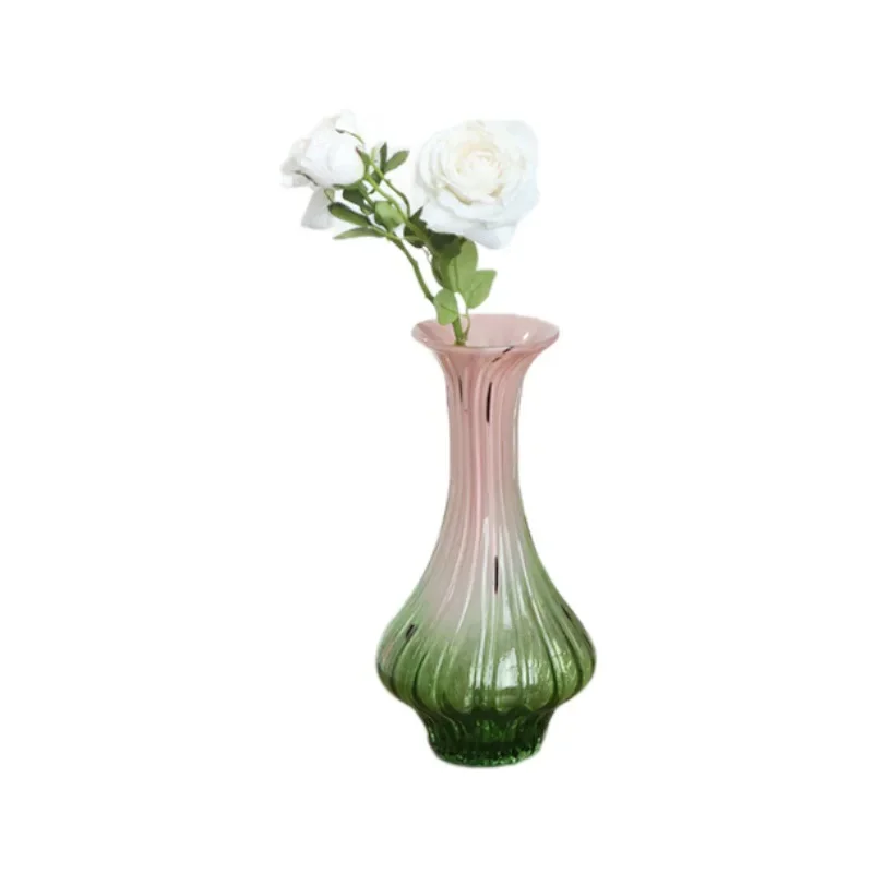 Light luxury advanced sense of gradual change hydroponic glass vase ornament living room decoration
