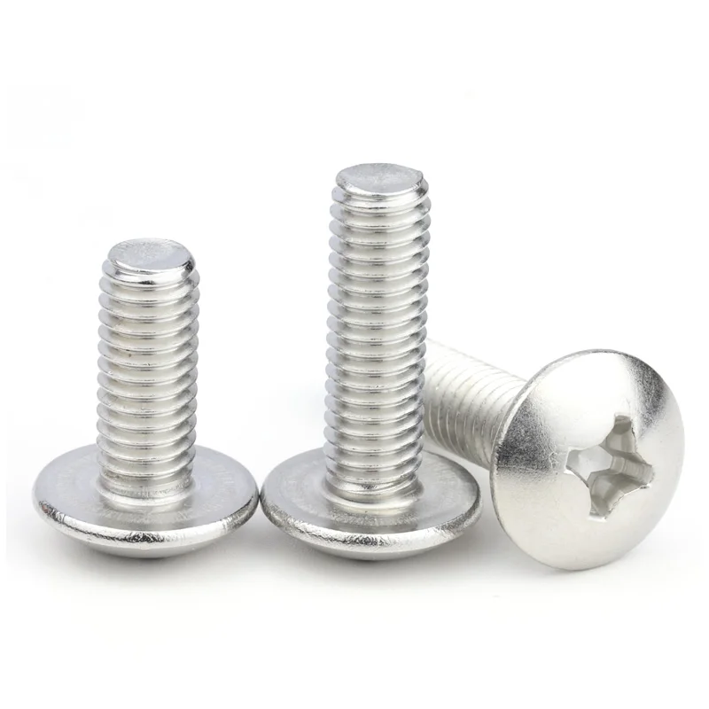 NINDEJIN Cross Truss Head Phillips Machine Screws M2 M3 M4 M5 M6 M8 Mushroom Big Flat Head Screw Stainless Steel Philips Screw