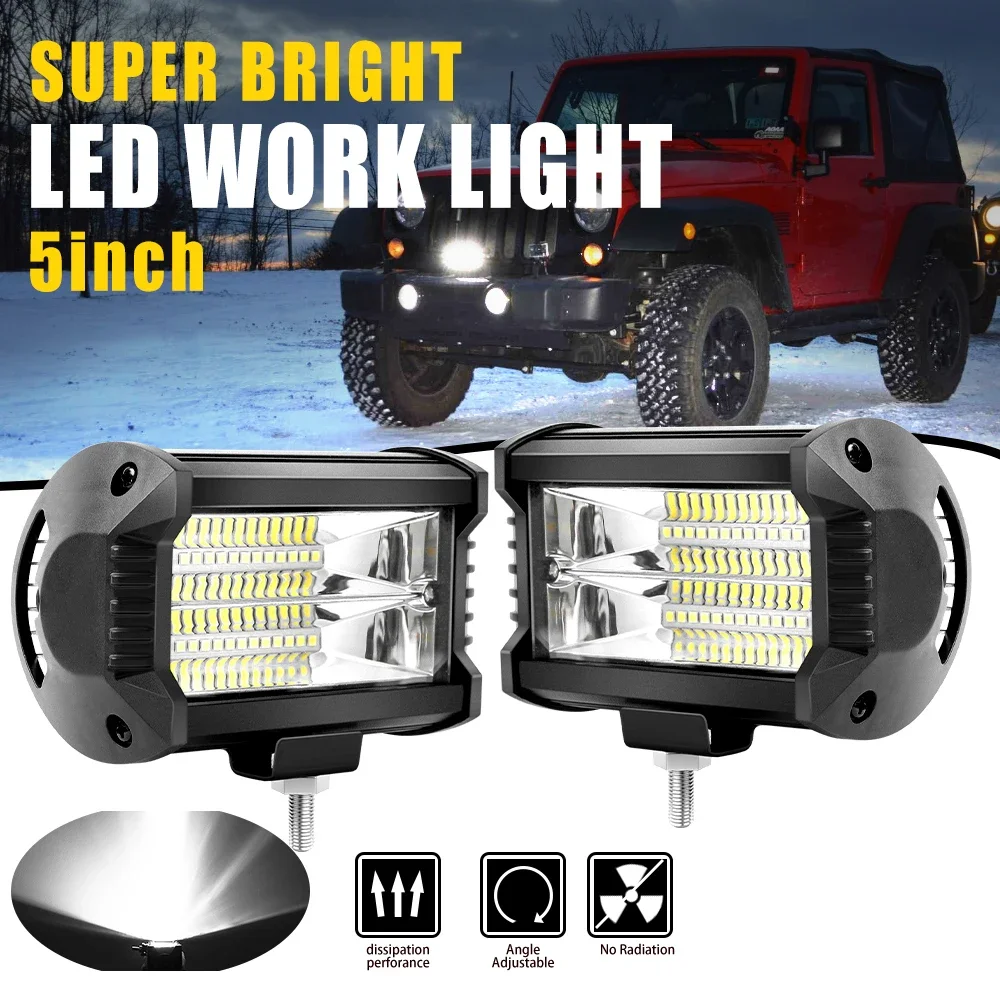 

HAOLIDE 5inch Led Work Light 1PCS 6000k Spotight Combo Beam 45W 12V 4V IP68 Driving Light for Offroad Engineering Vehicle