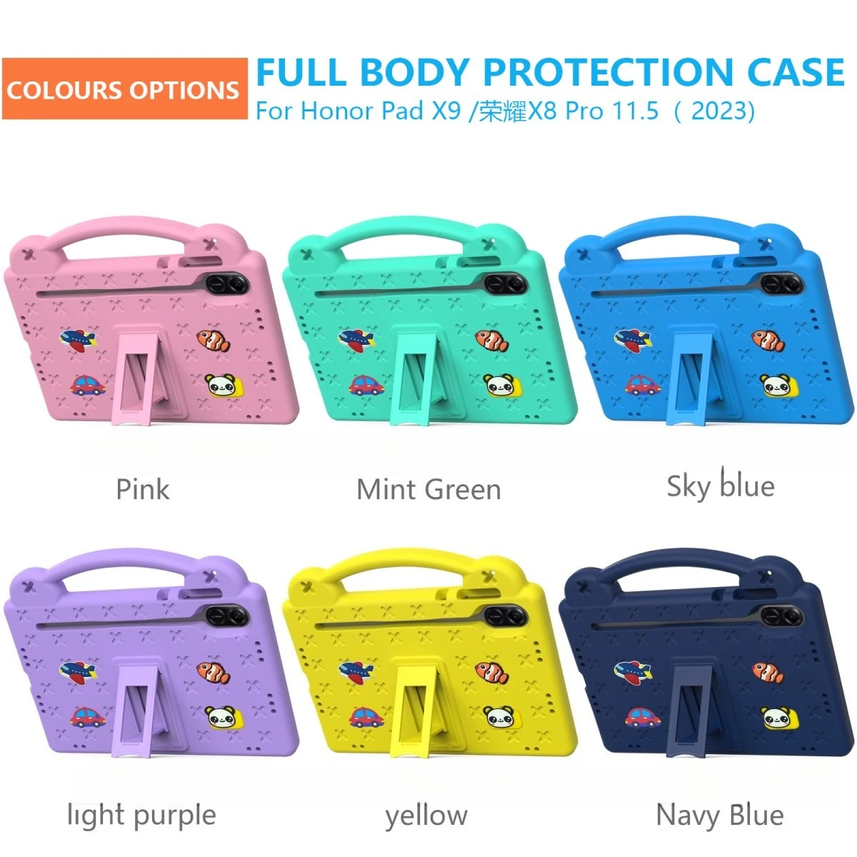 

Safety EVA Bear Case Suitable for Honor Pad X9/Honor X8 Pro 11.5inch (2023) Shockproof Tablet Protective Cover Stent Function