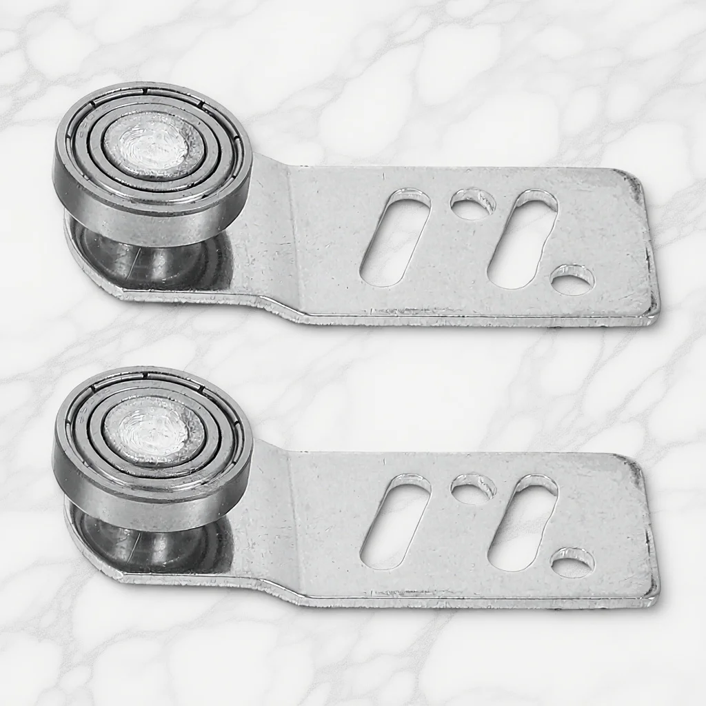 

1Pair Stainless Steel Sliding Door Pulley 23Mm Axle Heavy Duty Angled Sliding Door Runner Smooth Steel Ball Bearing Track System