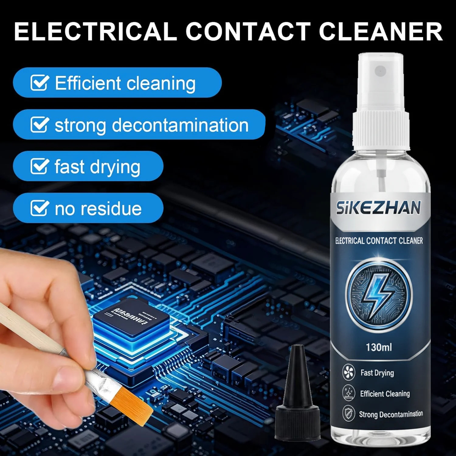 130ml Electrical Contact Cleaner Spray Fast Drying Electronics Cleaner for Switches Connectors Circuit Boards Automotive